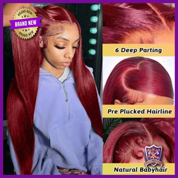 28 Inch Human Hair Lace Front Wig 200% Density Glueless Pre Plucked